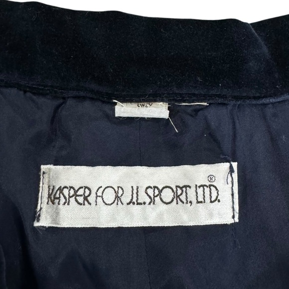 Vintage Velvet Maxi Skirt Navy Blue Long Full POCKETS Embroidered | 26" Waist XS - Picture 9 of 10